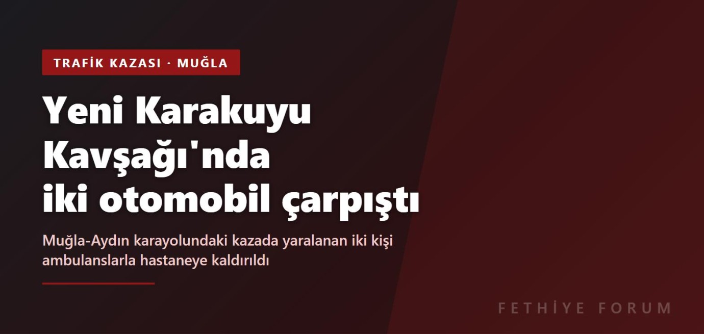 Yeni Karakuyu Kavşağı'nda iki otomobil çarpıştı: 2 yaralı
