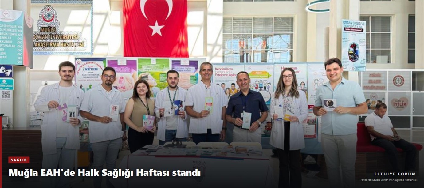 Muğla Eğitim ve Araştırma Hastanesi'nde Halk Sağlığı Haftası standı: kanser taramasından aşıya bilgilendirme