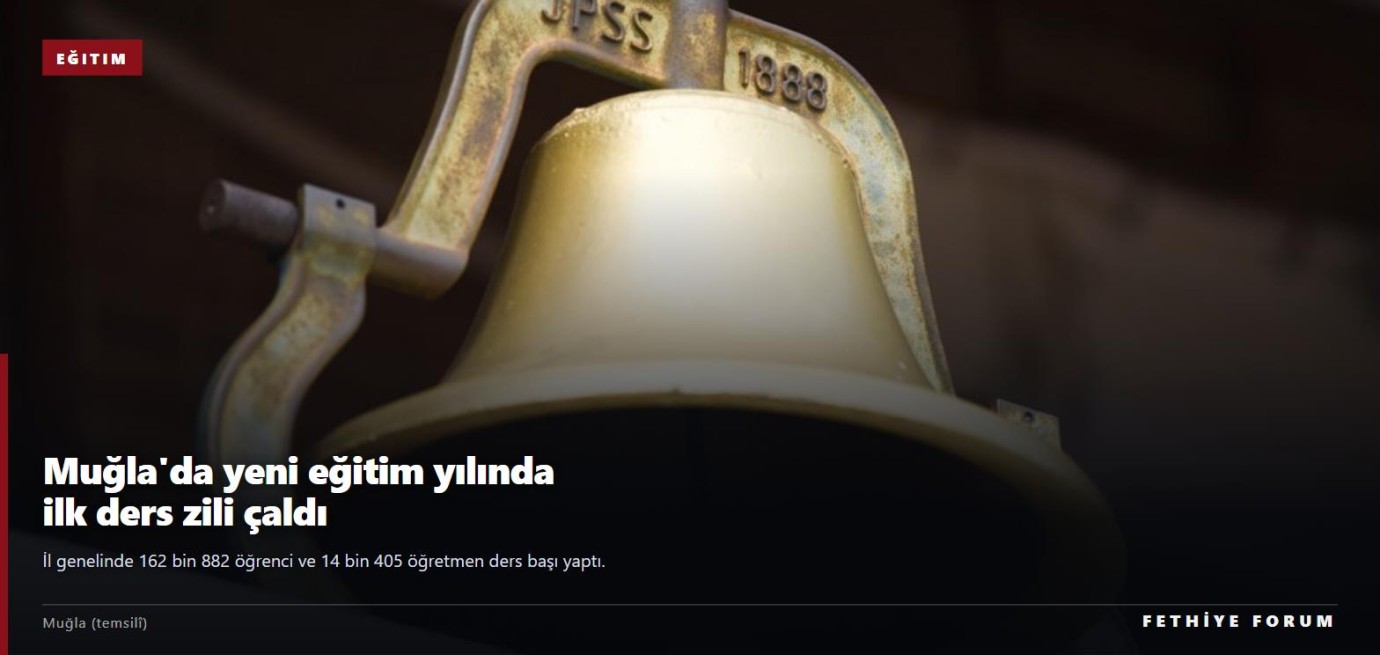 Muğla'da 2026-2027 eğitim-öğretim yılının ilk ders zili çaldı