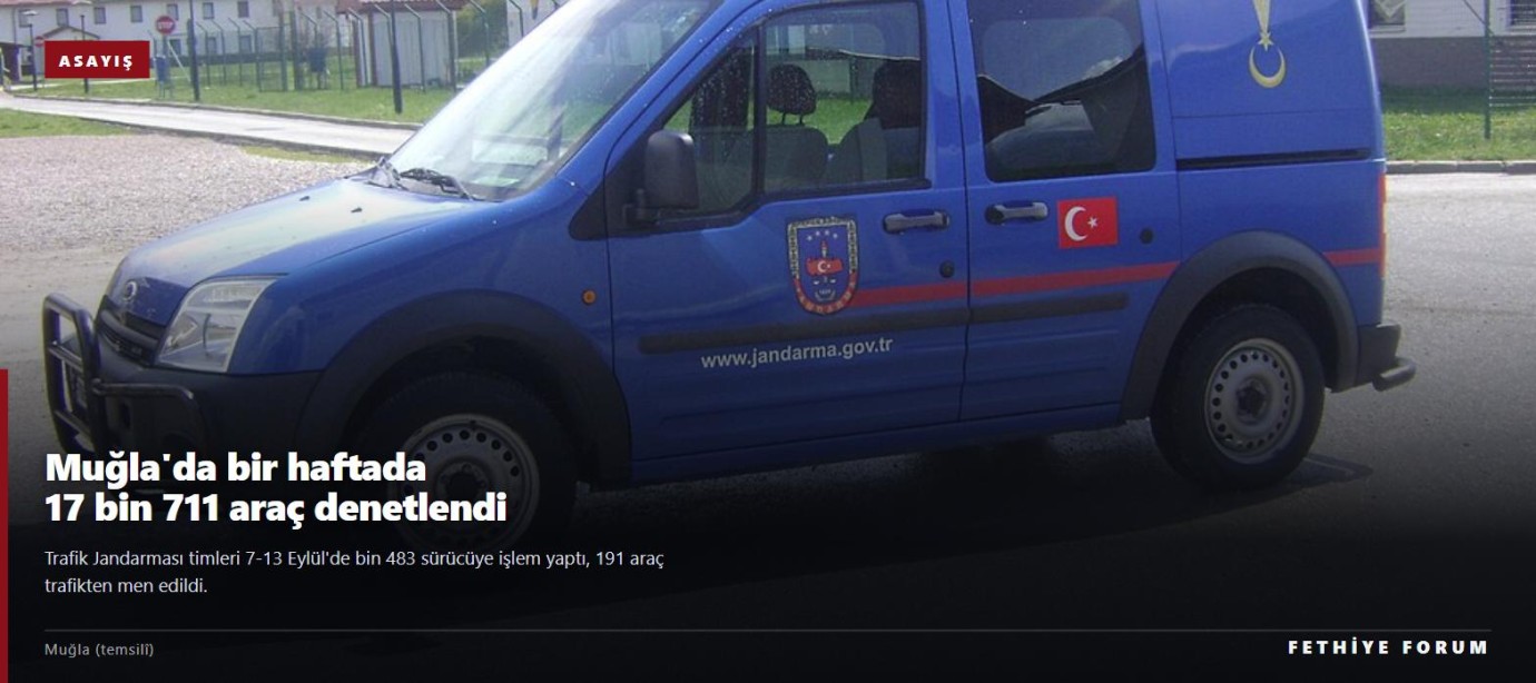 Muğla'da bir haftada 17 bin 711 araç denetlendi