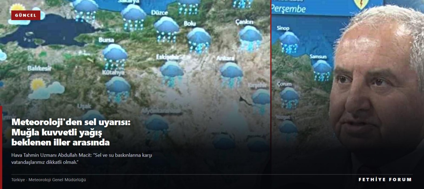 Meteoroloji'den sel uyarısı: Muğla perşembe günü kuvvetli yağış beklenen iller arasında