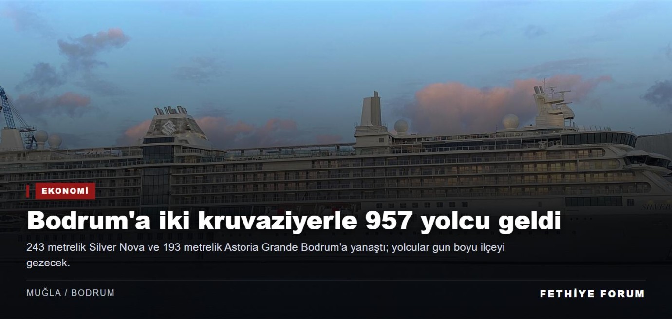 Bodrum'a iki kruvaziyerle 957 yolcu geldi