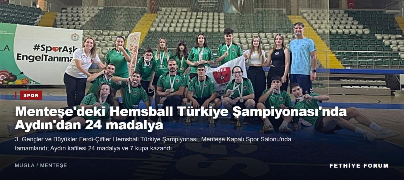 Menteşe'deki Hemsball Türkiye Şampiyonası'nda Aydın'dan 24 madalya