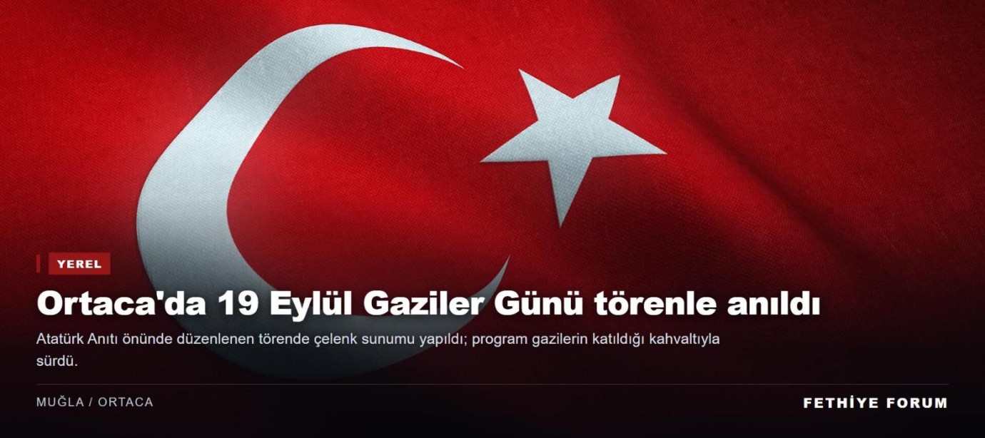 Ortaca'da 19 Eylül Gaziler Günü törenle anıldı