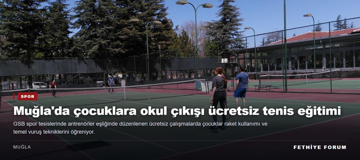Muğla'da çocuklara okul çıkışı ücretsiz tenis eğitimi