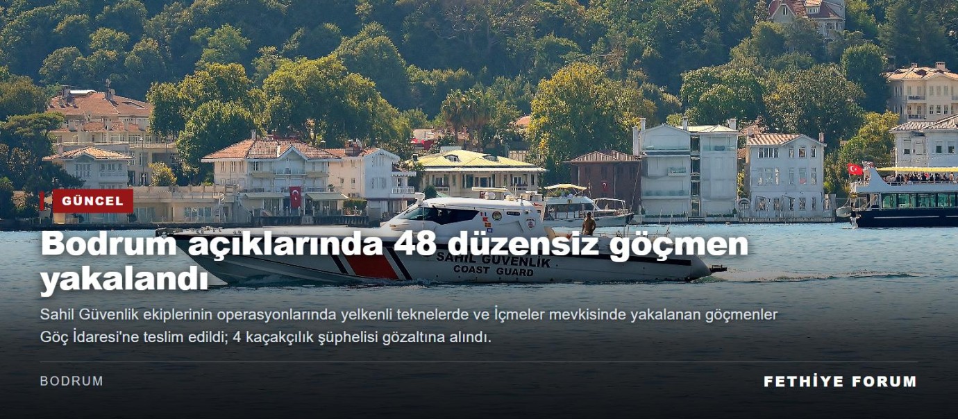 Bodrum açıklarında 48 düzensiz göçmen yakalandı, 4 kaçakçılık şüphelisi gözaltında