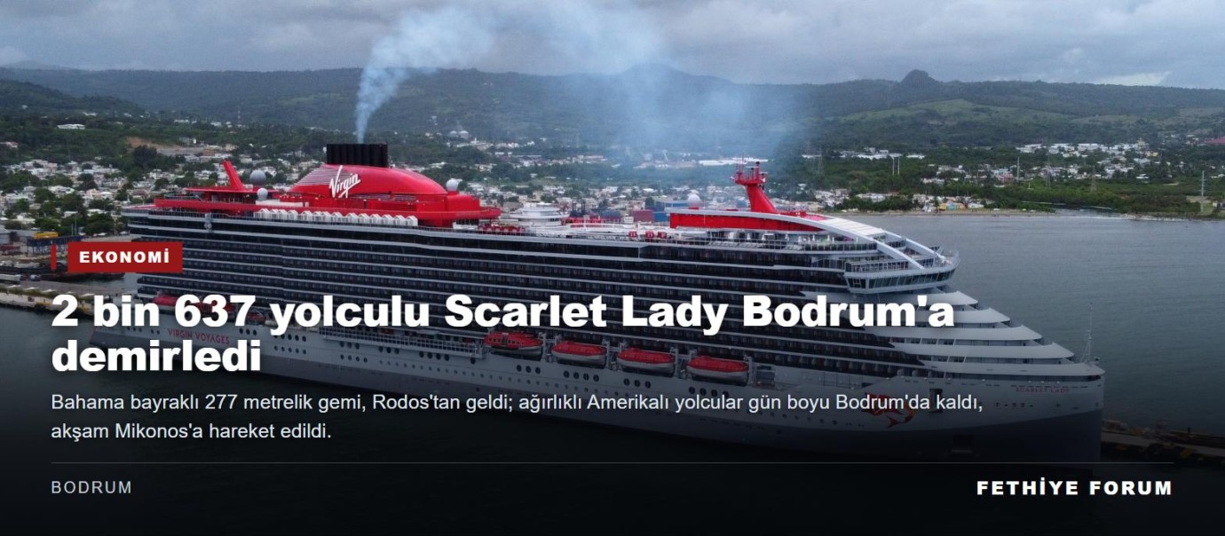 2 bin 637 yolculu Scarlet Lady Bodrum'a demirledi