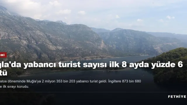 Muğla'da yabancı turist sayısı ilk 8 ayda yüzde 6 düştü