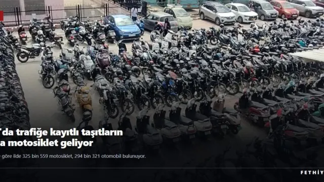 Muğla'da trafiğe kayıtlı taşıtların başında 325 bin 559 motosiklet geliyor