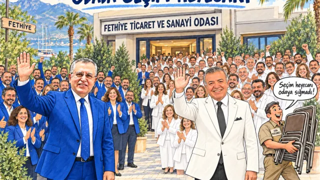 Fethiye'de Günün Karikatürü: Odada seçim heyecanı