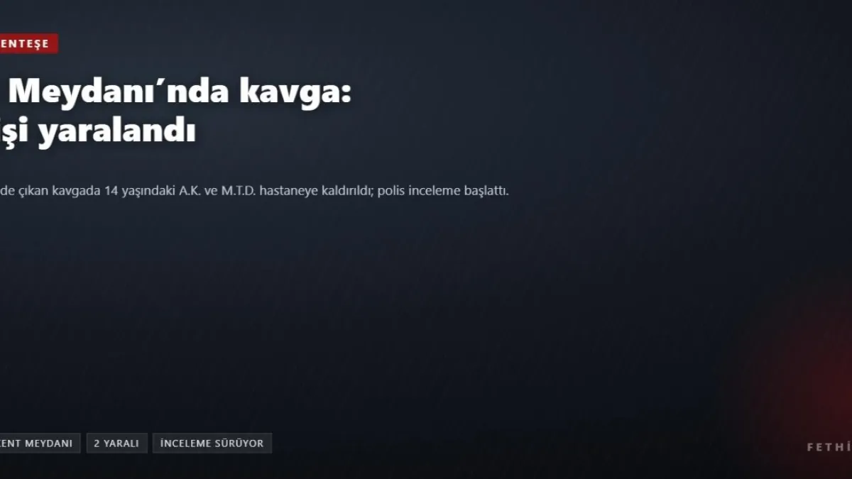 Menteşe Kent Meydanı'nda kavga: biri 14 yaşında iki kişi yaralandı