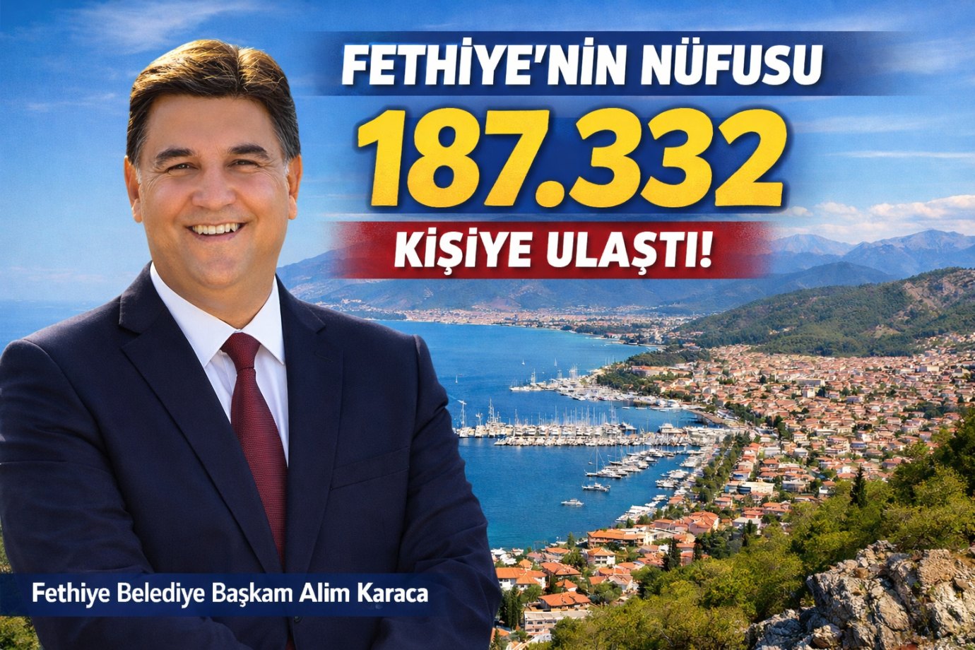 Fethiye’nin Nüfusu 187 Bin 332’ye Ulaştı