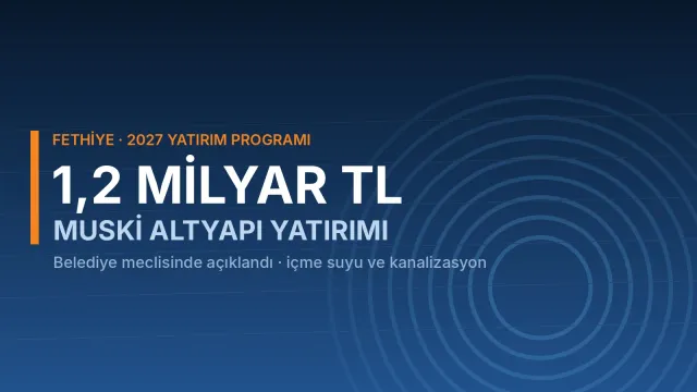 Fethiye 2027 yatırım programında 1,2 milyar liralık MUSKİ altyapı yatırımını gösteren bilgi görseli