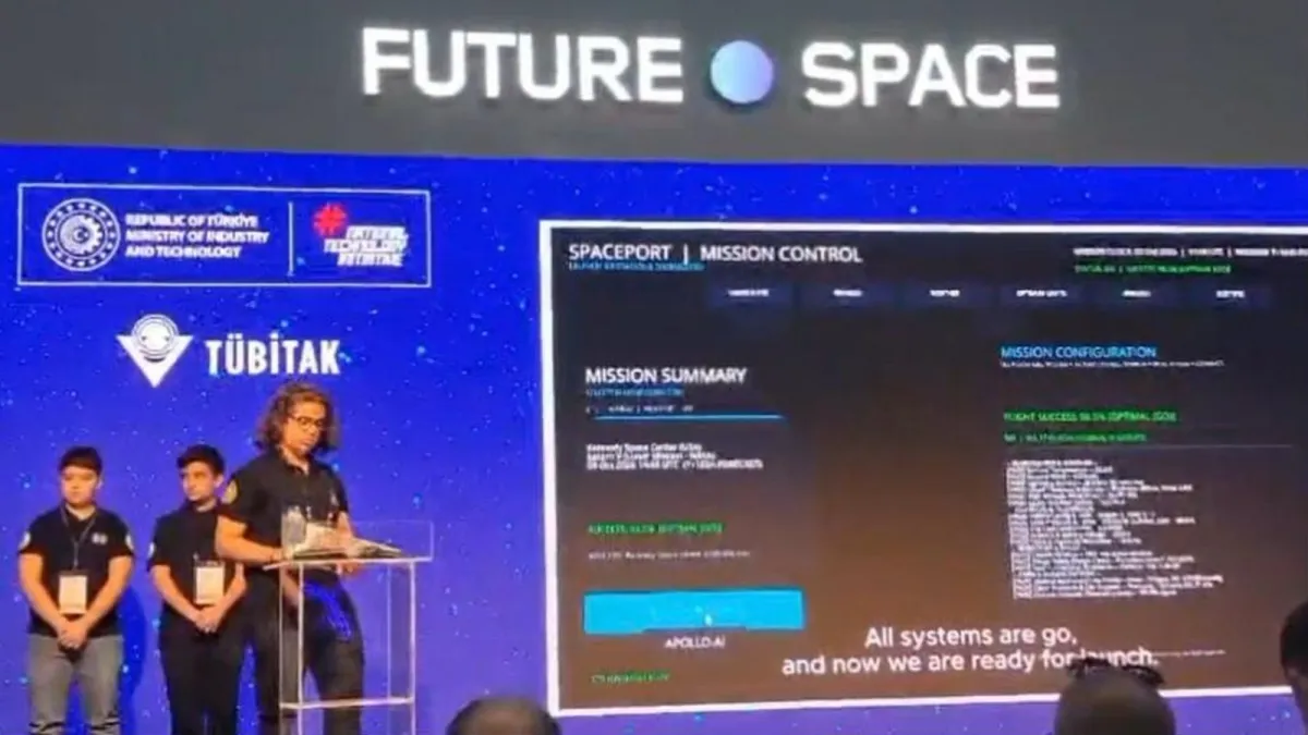 Error404 Takımı öğrencileri IAC 2026 kongresinde sunum yaparken
