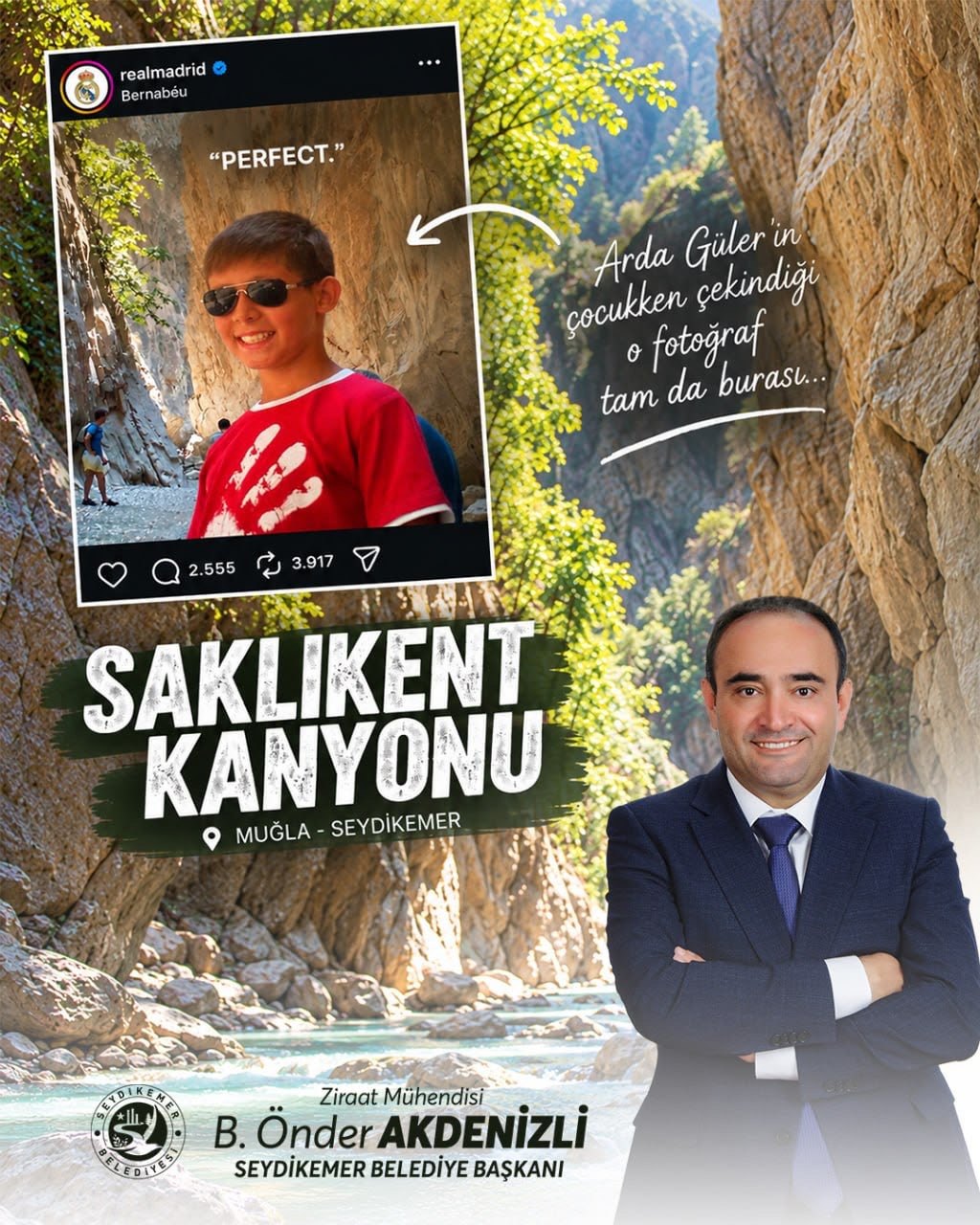 Saklıkent Kanyonu ve Arda Güler'in çocukluk fotoğrafı paylaşımı