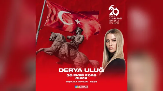 Fethiye Belediyesi Derya Uluğ 29 Ekim Cumhuriyet Bayramı konseri afişi