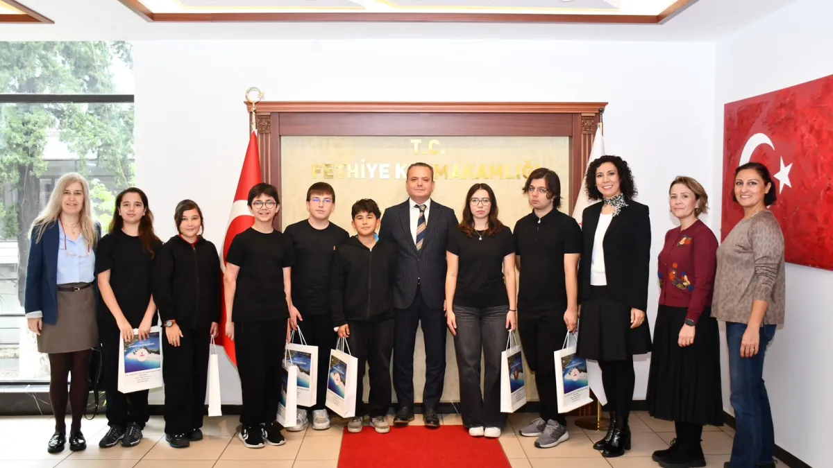 Fethiye BİLSEM öğretmen ve öğrencileri Kaymakam Fatih Akkaya ile
